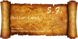 Suller Fanni névjegykártya