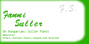 fanni suller business card